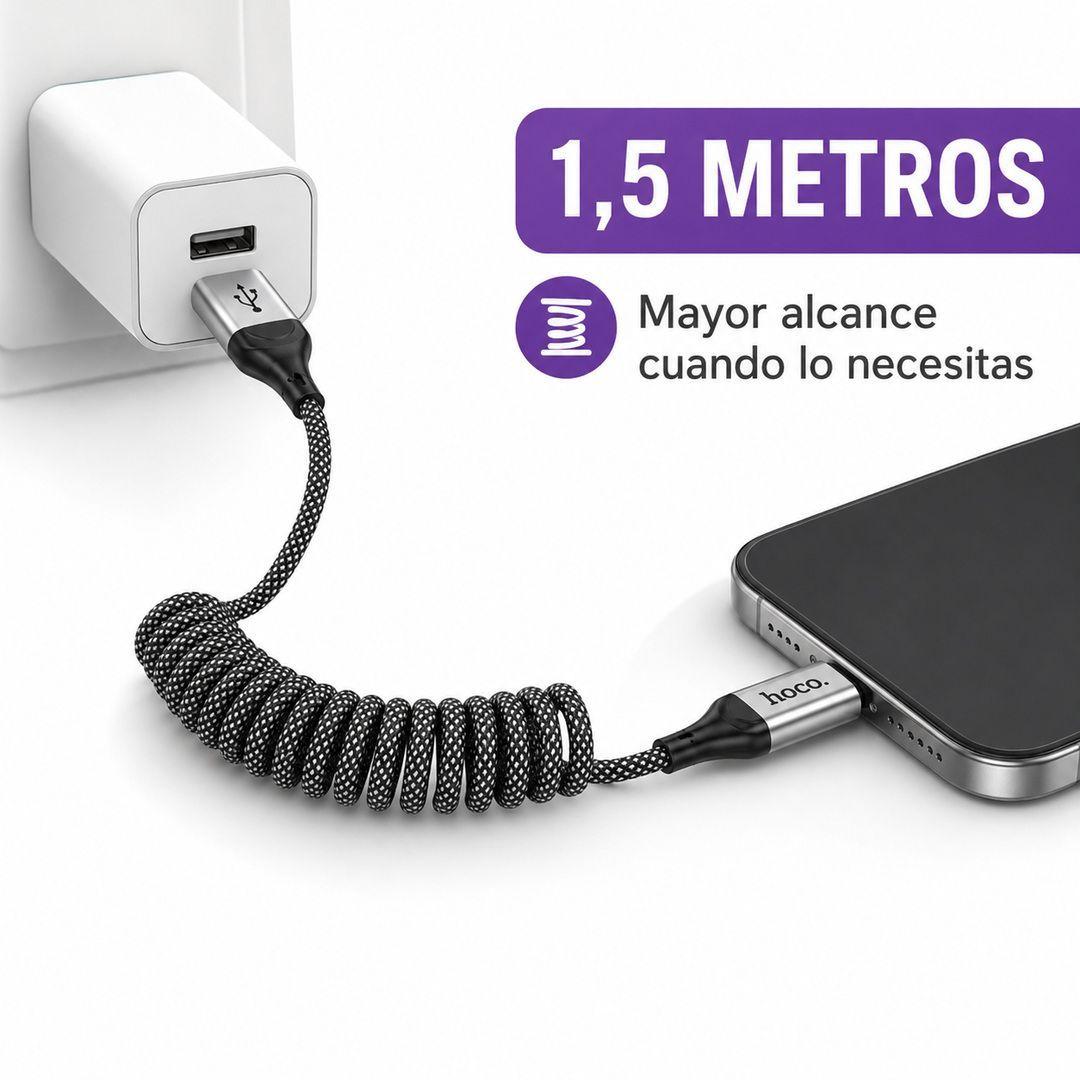 Cable USB A USB C Espiral Carga Y Datos Hoco X121-3