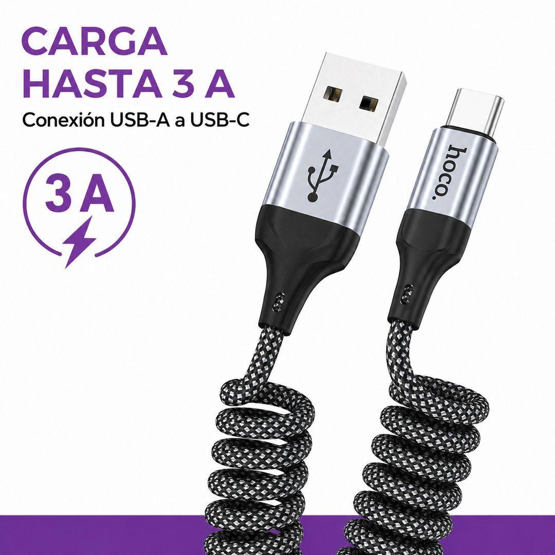 Cable USB A USB C Espiral Carga Y Datos Hoco X121-4
