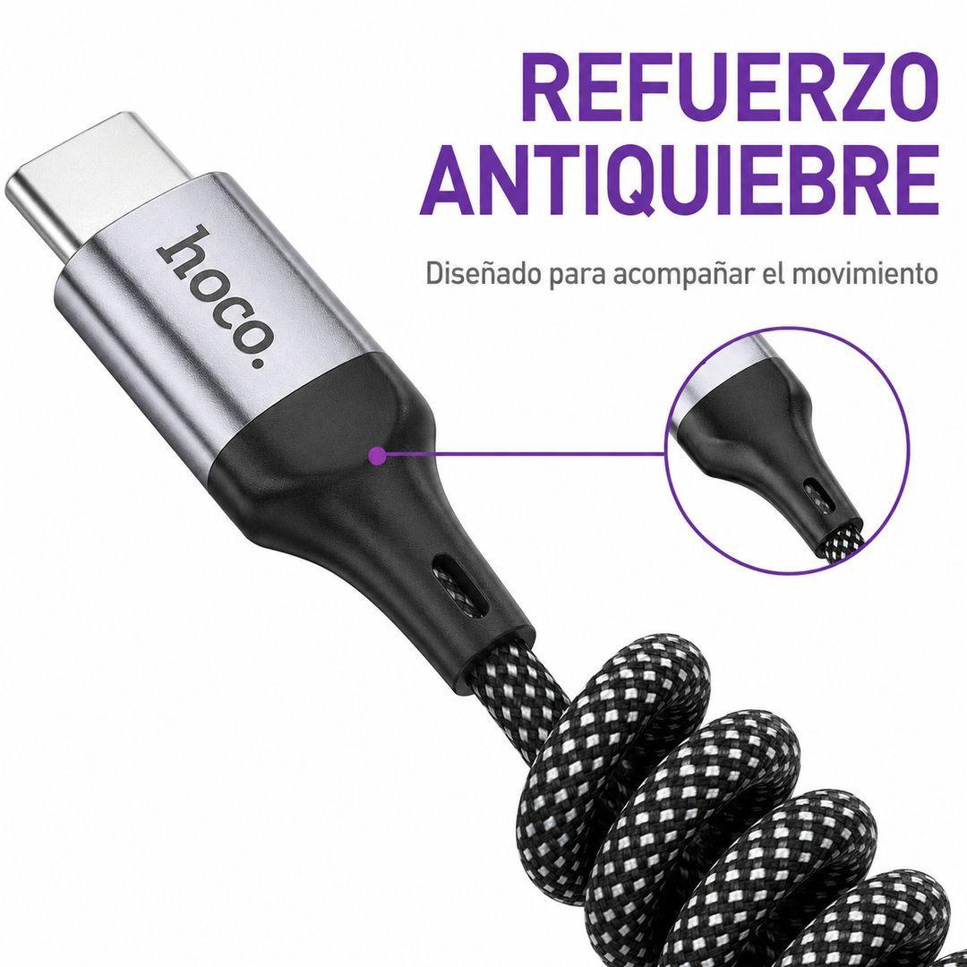 Cable USB A USB C Espiral Carga Y Datos Hoco X121-6