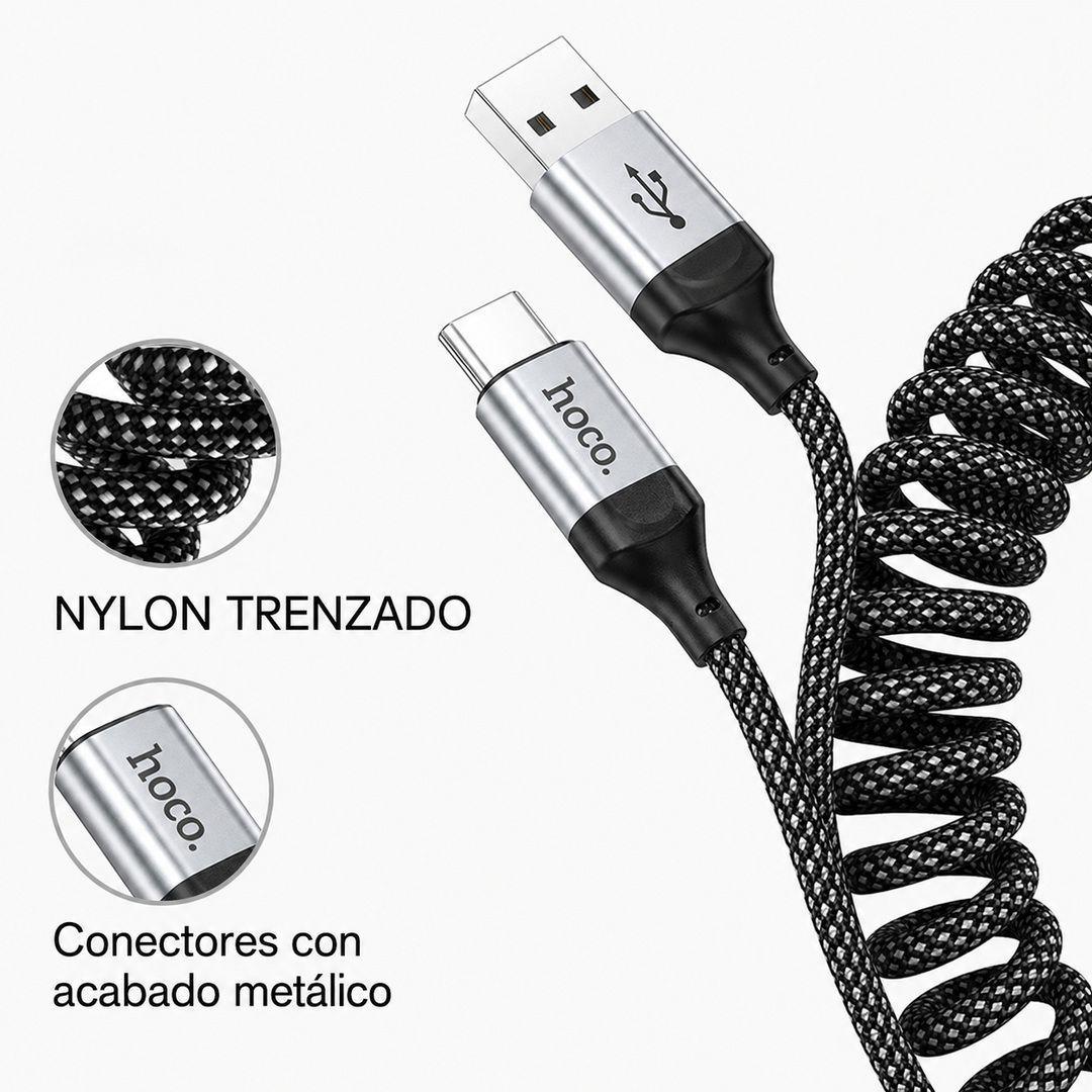 Cable USB A USB C Espiral Carga Y Datos Hoco X121-7