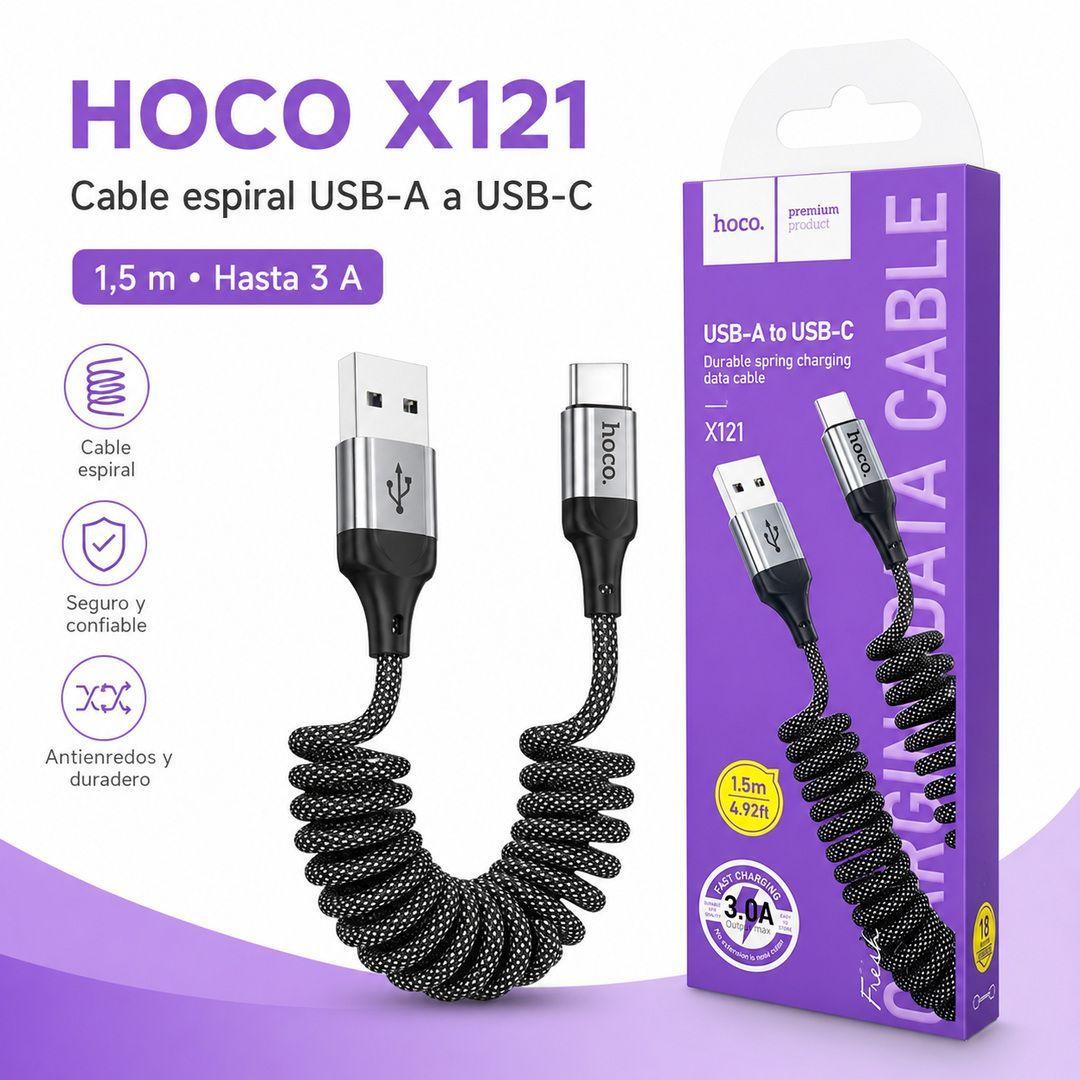 Cable USB A USB C Espiral Carga Y Datos Hoco X121-9