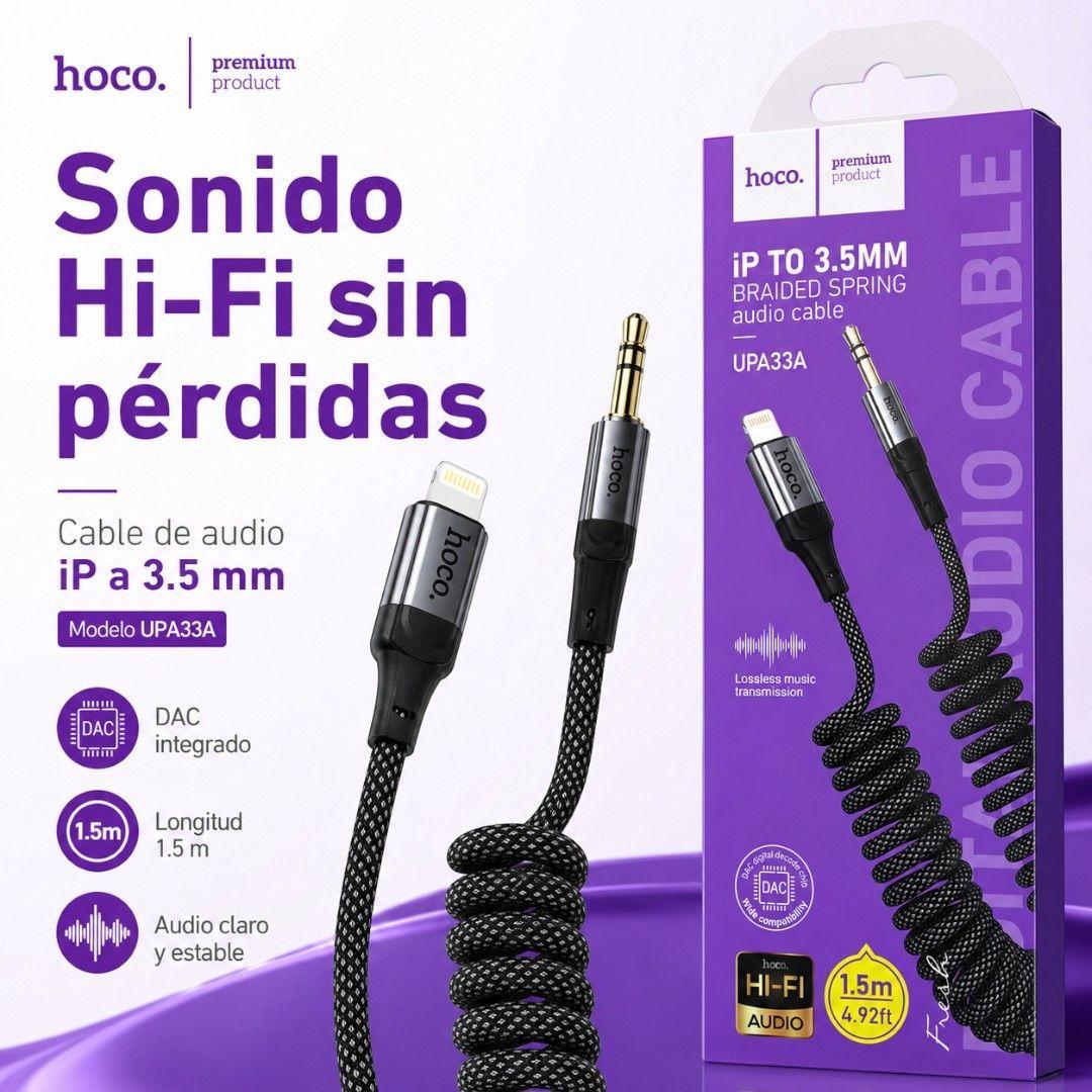 Cable Auxiliar Lightning A 35mm Hoco UPA33A Audio HiFi DAC-2