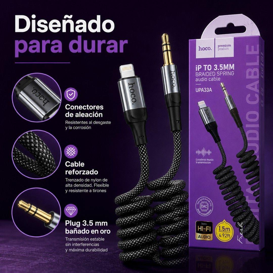Cable Auxiliar Lightning A 35mm Hoco UPA33A Audio HiFi DAC-6