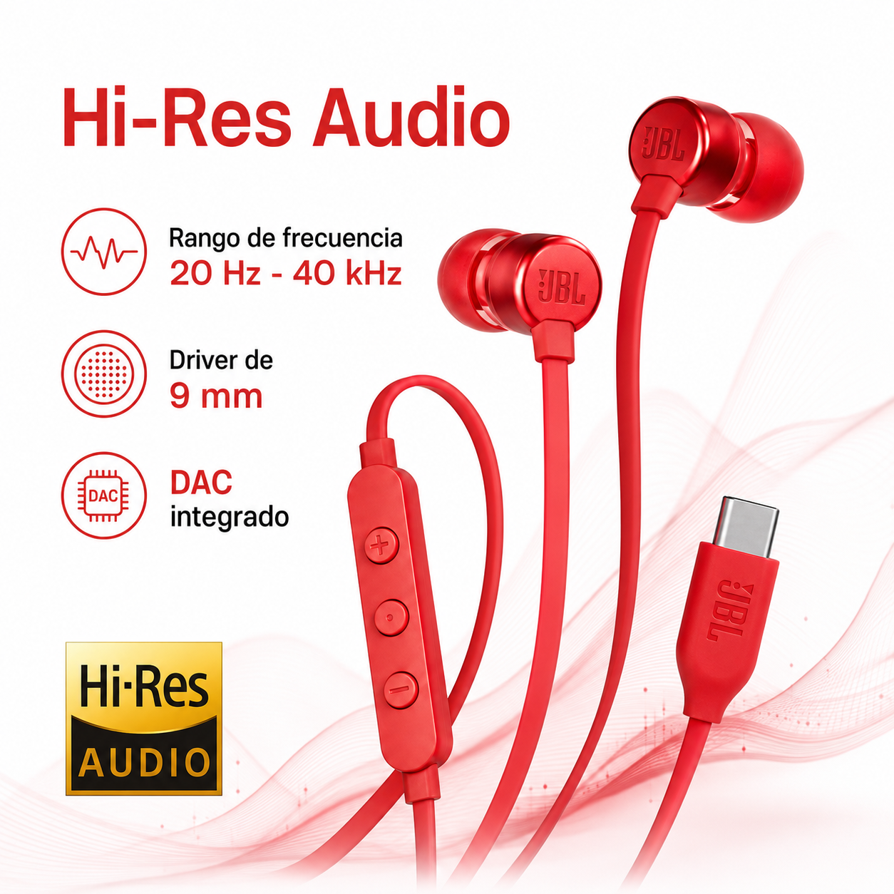 JBL Tune 310C USB Tipo C Hi Res Audio Original-2