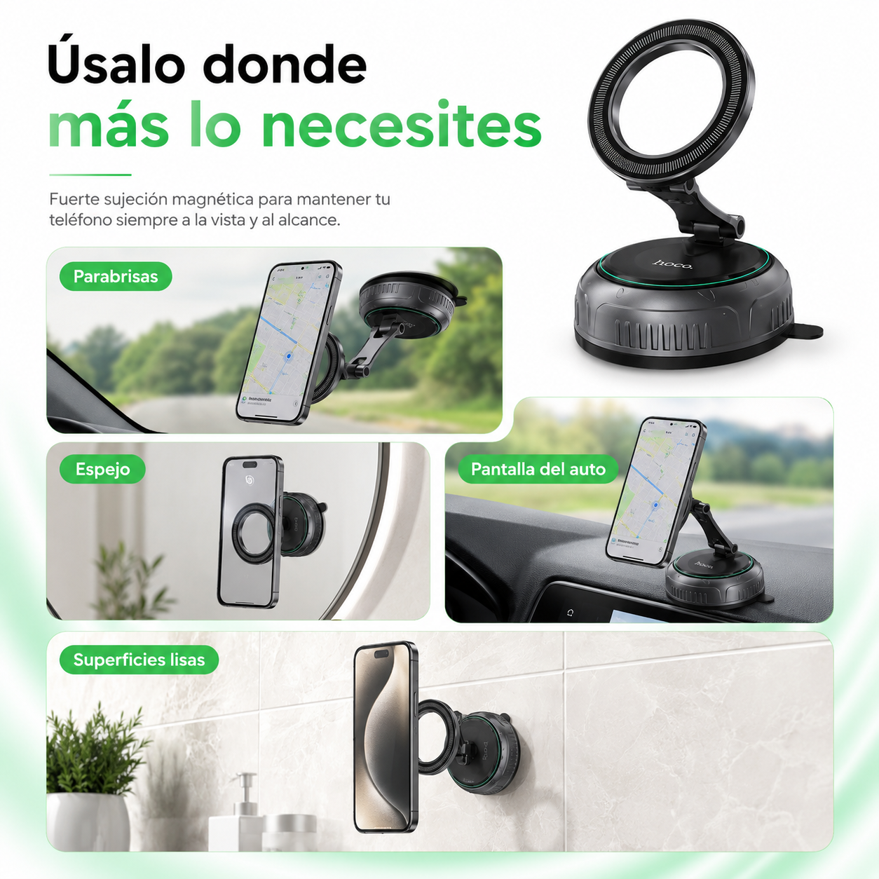 Soporte Magnetico Celular Auto Ventosa Ajustable 360-4