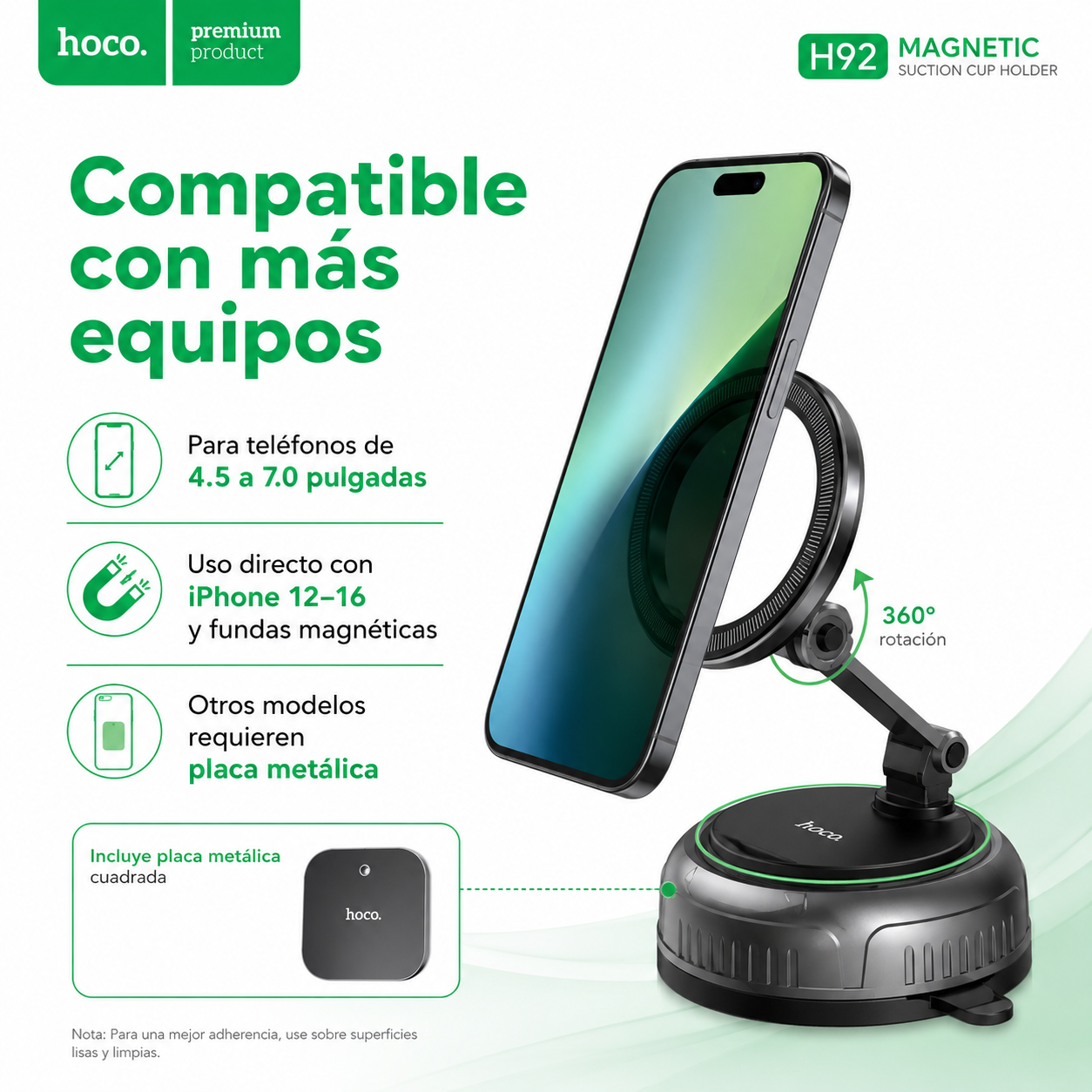 Soporte Magnetico Celular Auto Ventosa Ajustable 360-5