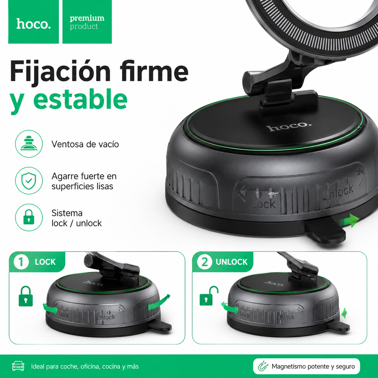Soporte Magnetico Celular Auto Ventosa Ajustable 360-7