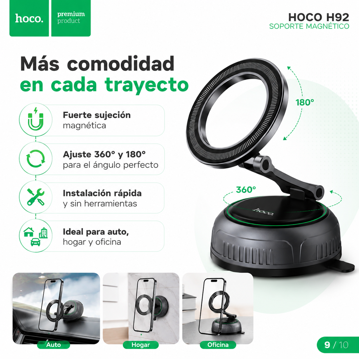 Soporte Magnetico Celular Auto Ventosa Ajustable 360-8