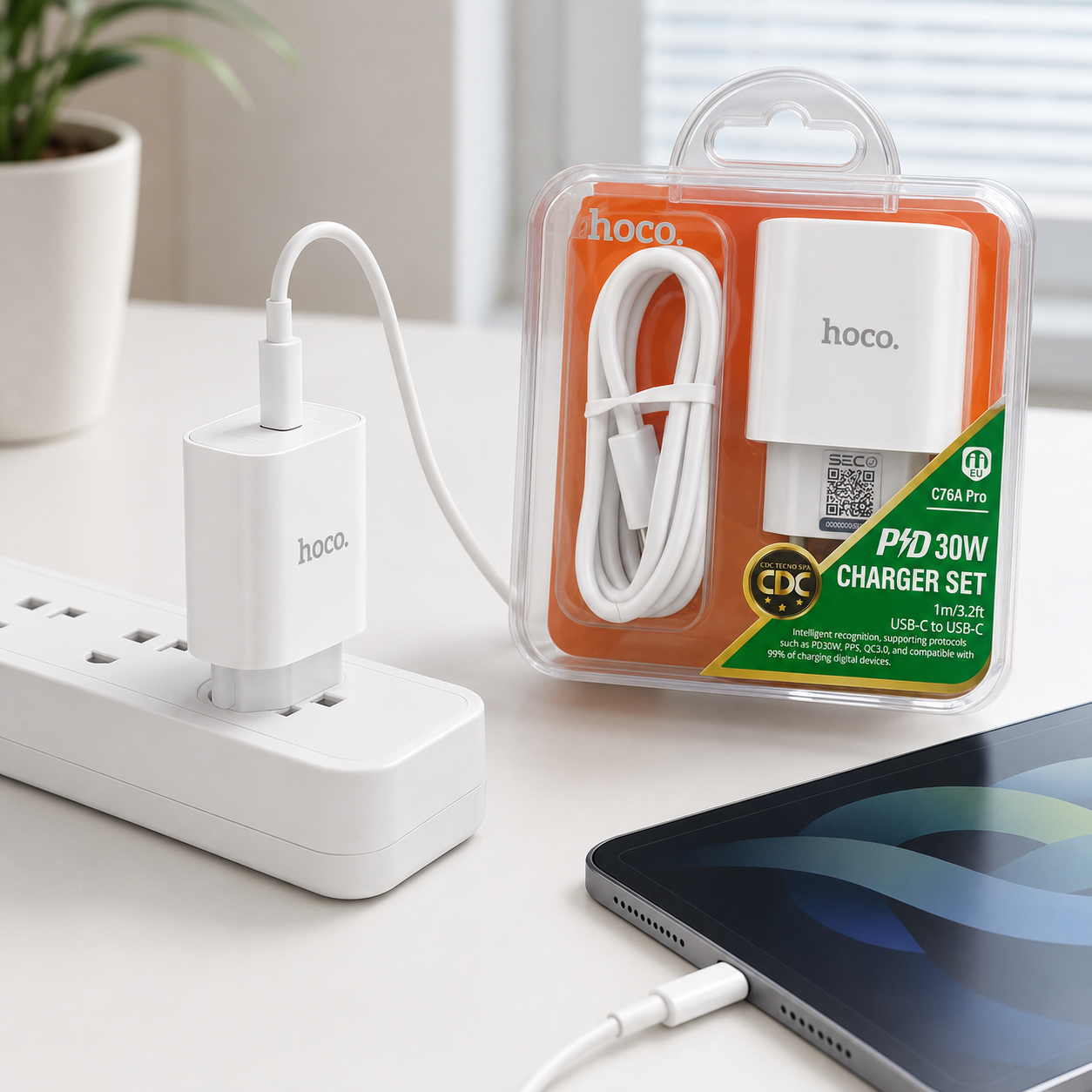 Cargador Hoco C76A Pro 30W PD Cable USB C A USB C-6
