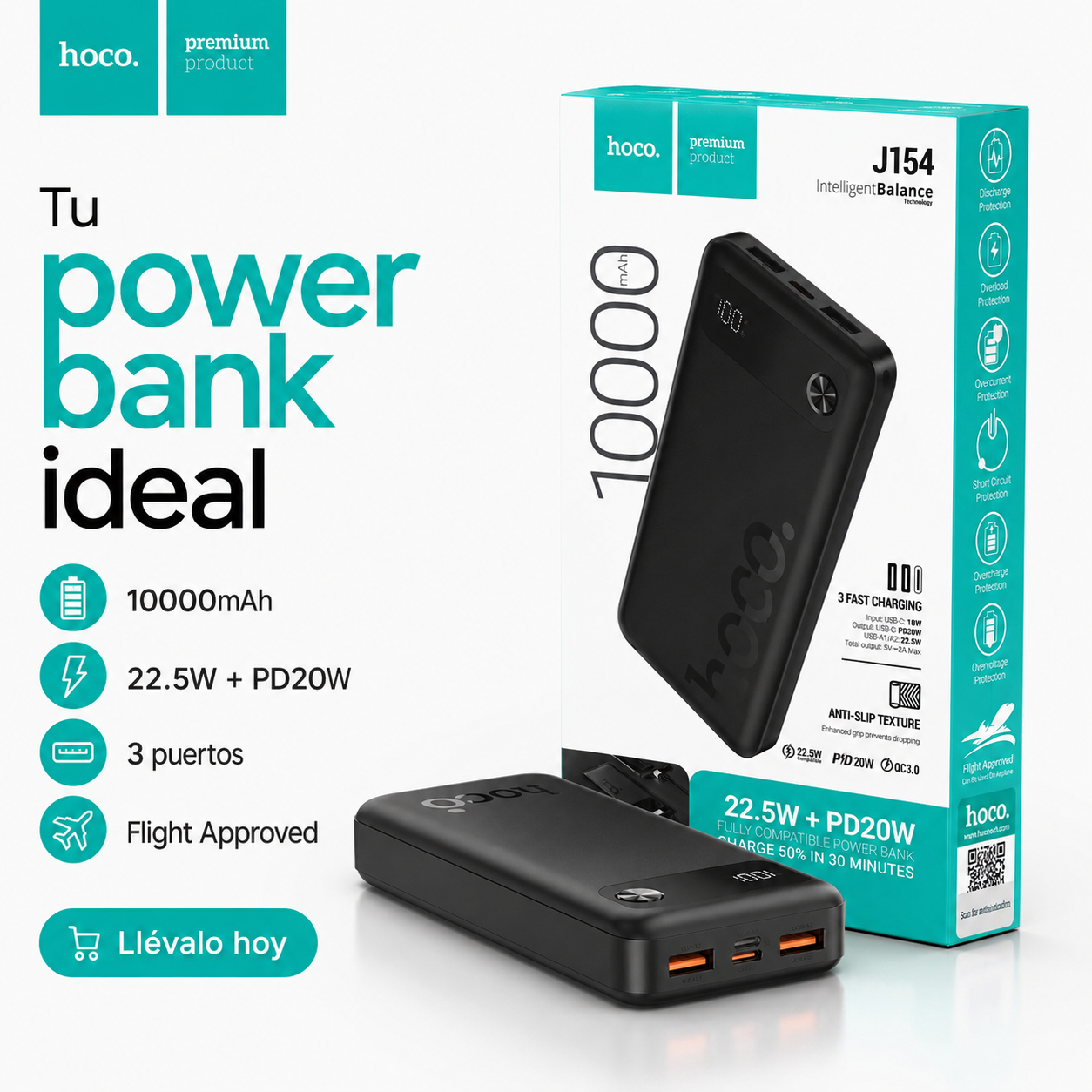 Power Bank 10000mAh 22 5W PD20W USB C Carga R pida-9