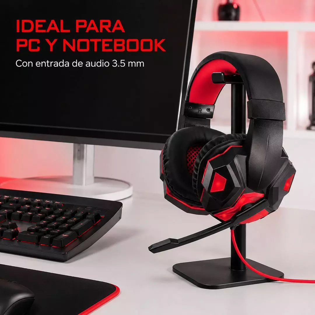 Audifonos Gamer Con Microfono Led 3 5mm Cable 2m-7