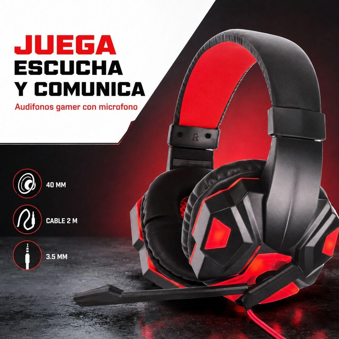 Audifonos Gamer Con Microfono Led 3 5mm Cable 2m-9
