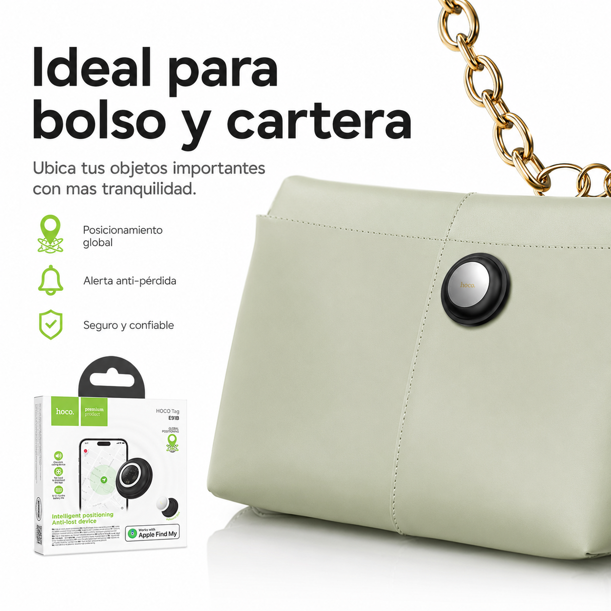 Hoco E91B AirTag Localizador Bluetooth Apple Find My GPS-3