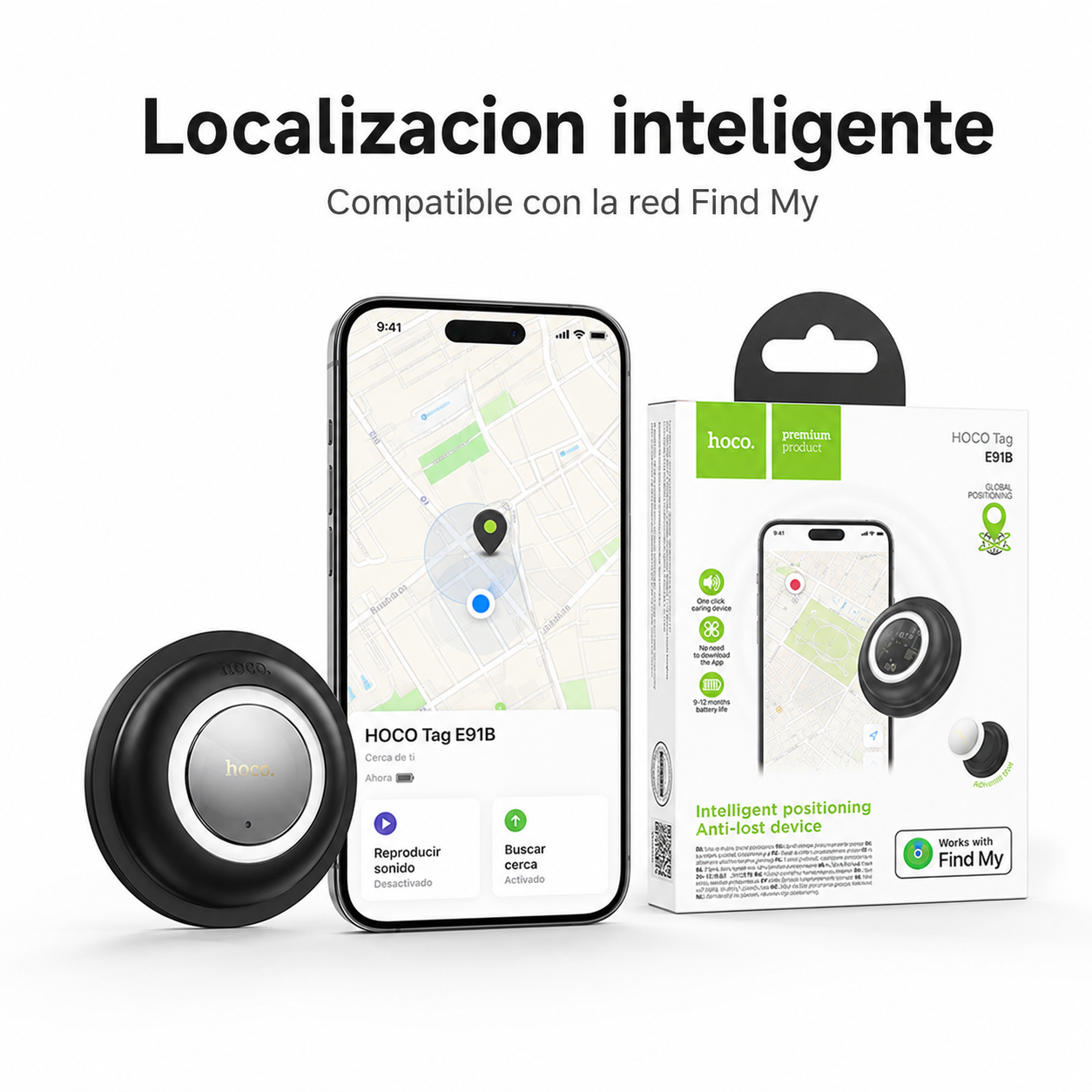 Hoco E91B AirTag Localizador Bluetooth Apple Find My GPS-6