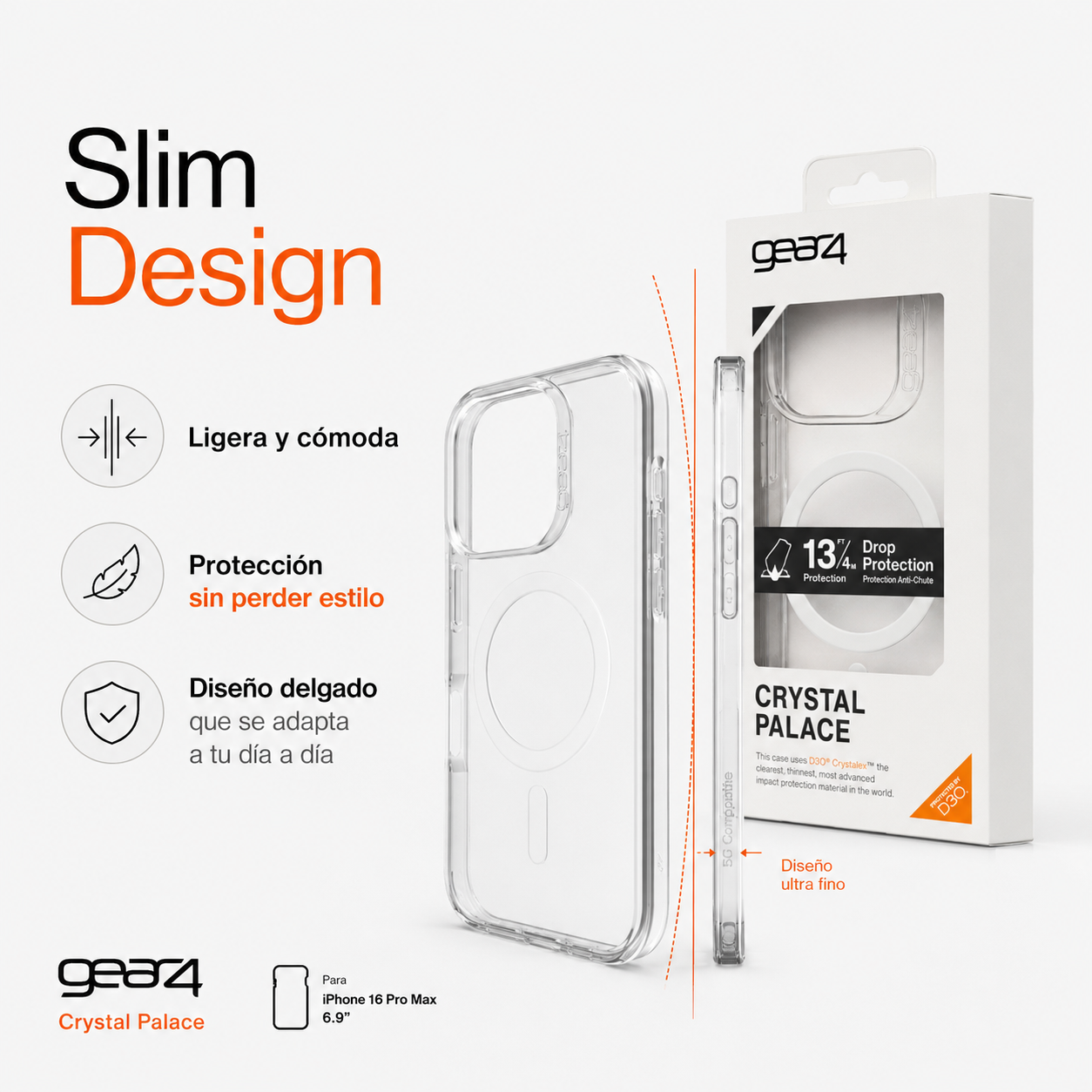Carcasa Gear4 Crystal Palace Magsafe para iPhone 16 Pro Max-6