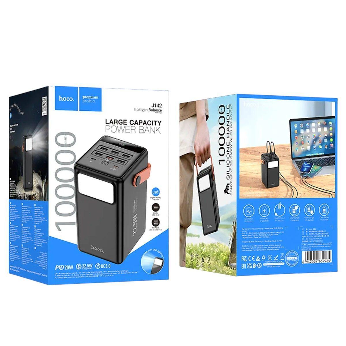 Powerbank Hoco J142 100.000mAh Carga Rápida 22.5W QC3.0 + PD20W-3