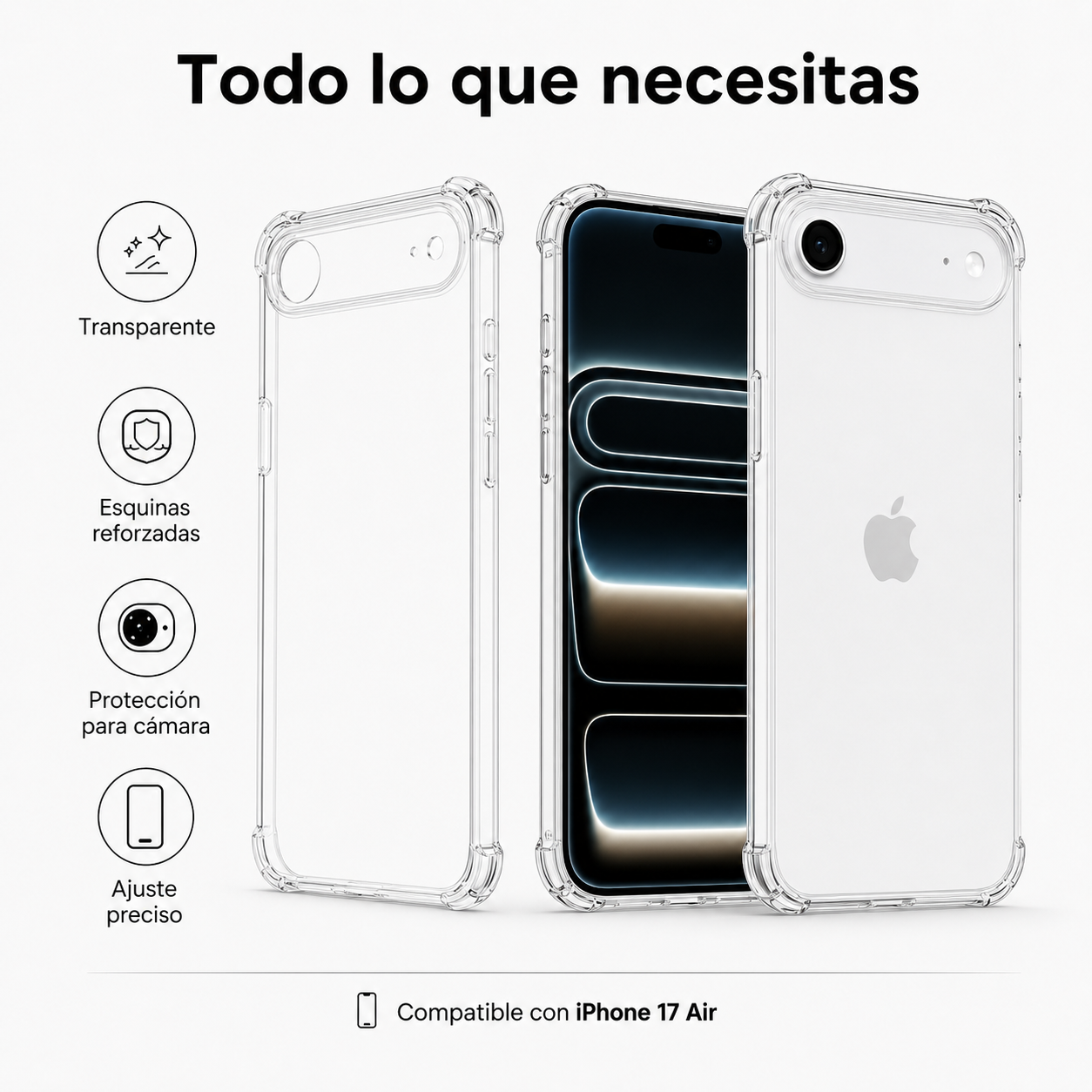 Carcasa Transparente Slim para iPhone 17 Air-6