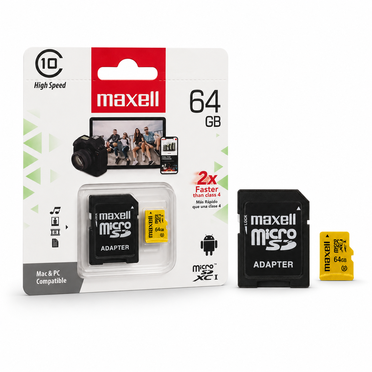 Memoria Micro SDXC 64GB Clase 10 Para C maras Y M vil-1