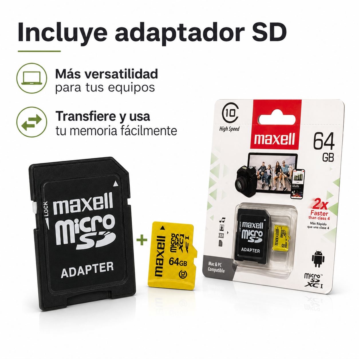 Memoria Micro SDXC 64GB Clase 10 Para C maras Y M vil-6