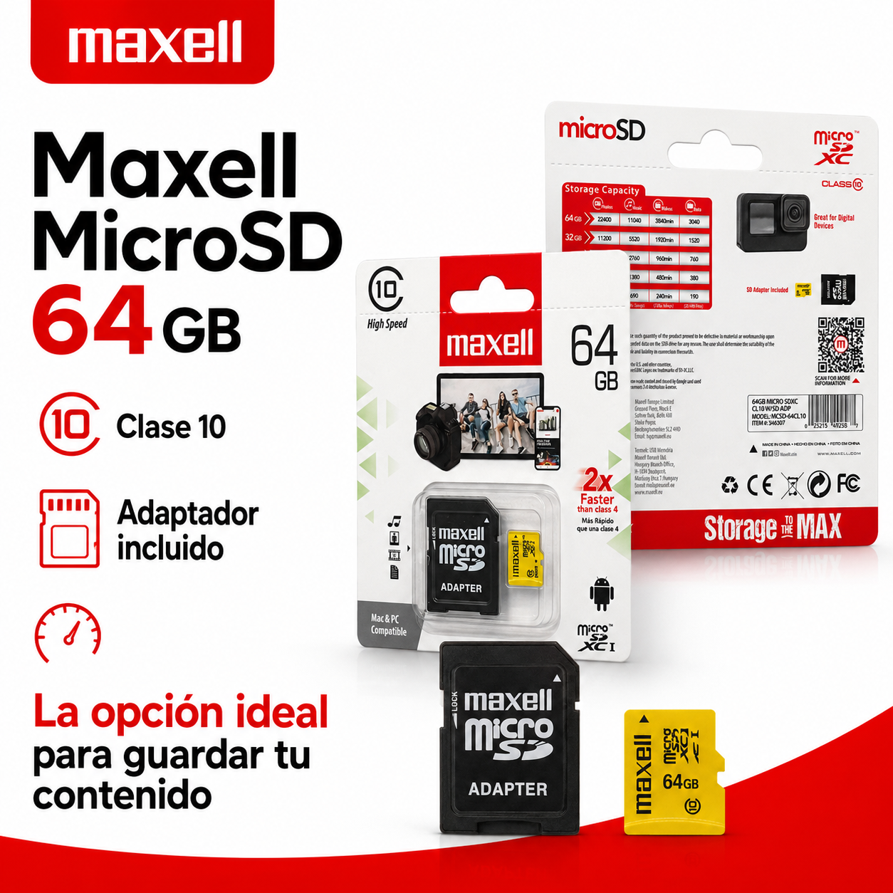 Memoria Micro SDXC 64GB Clase 10 Para C maras Y M vil-9