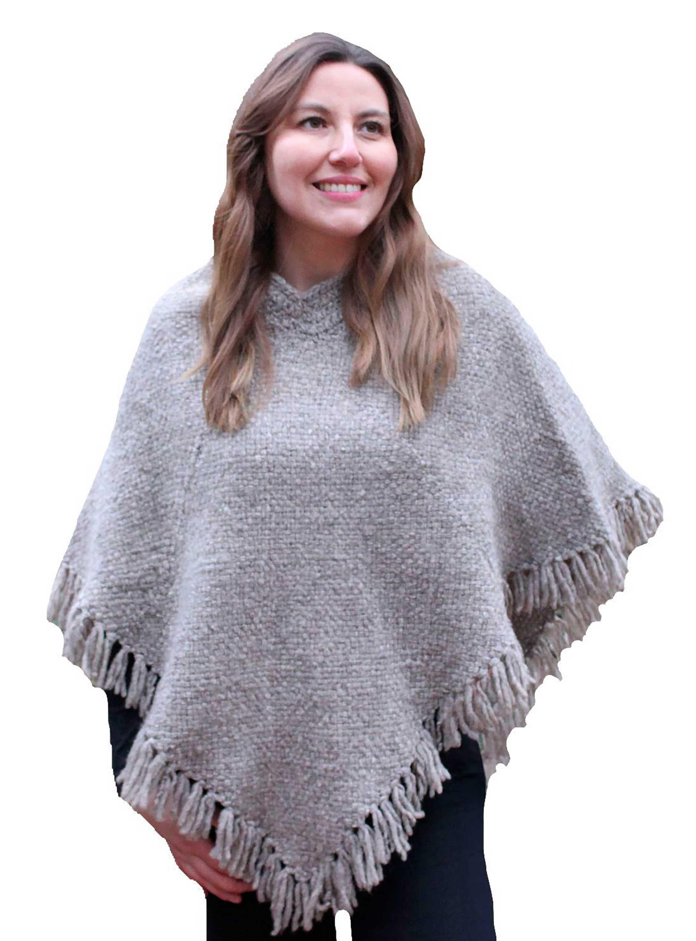 Poncho Celestina - 100% Lana de Oveja -0