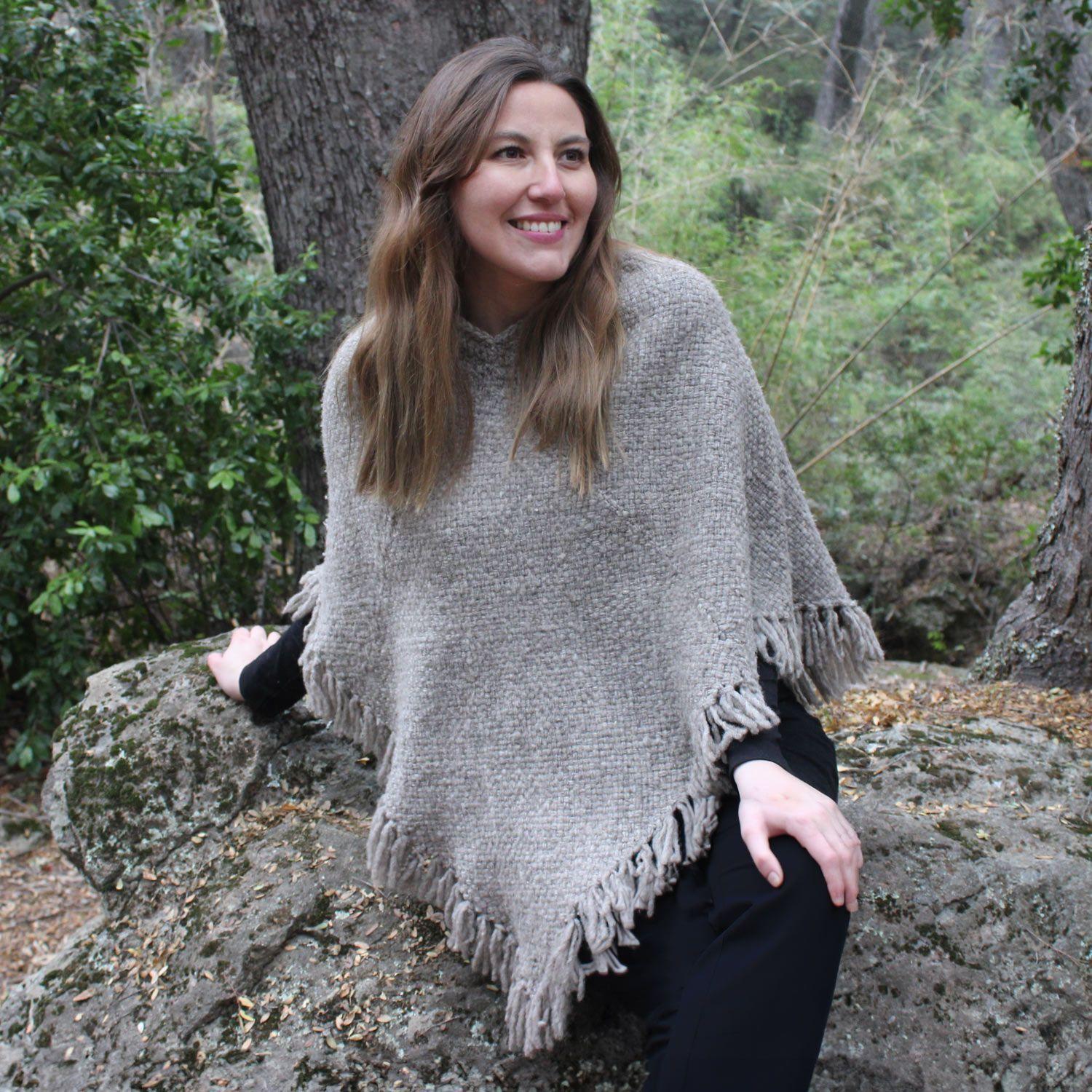 Poncho Celestina - 100% Lana de Oveja -1
