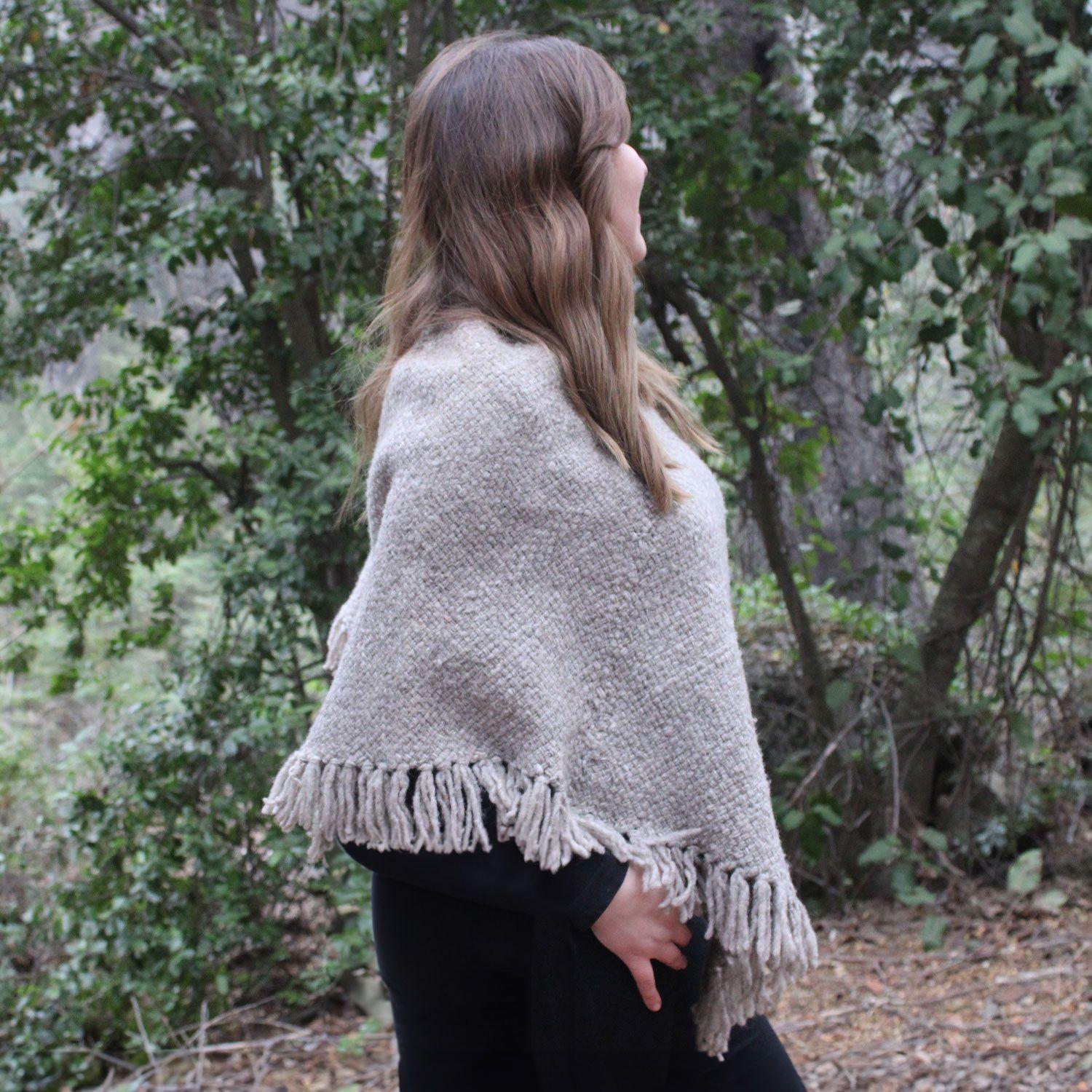 Poncho Celestina - 100% Lana de Oveja -3