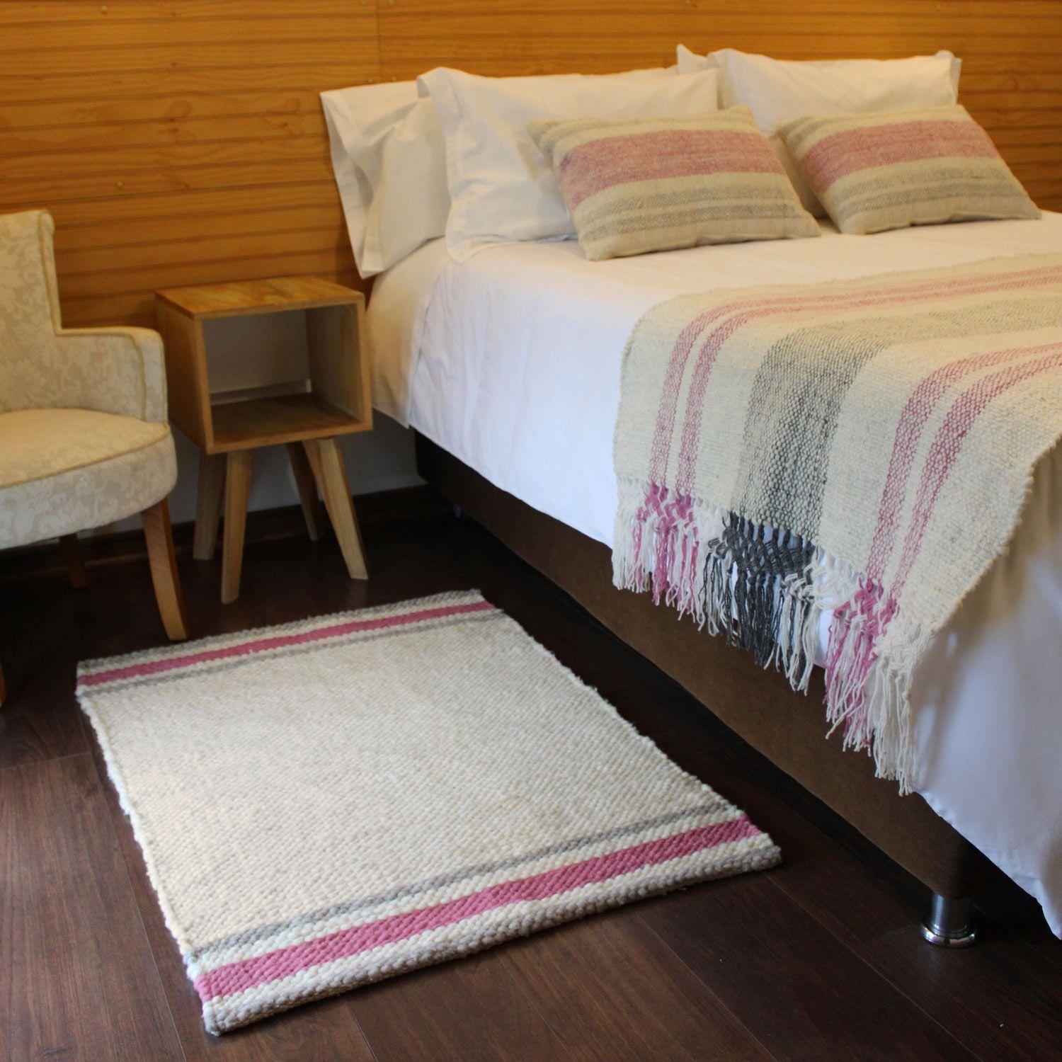 Bajada de Cama Risopatrón - en lana y telar (115 x 80 cm)-3