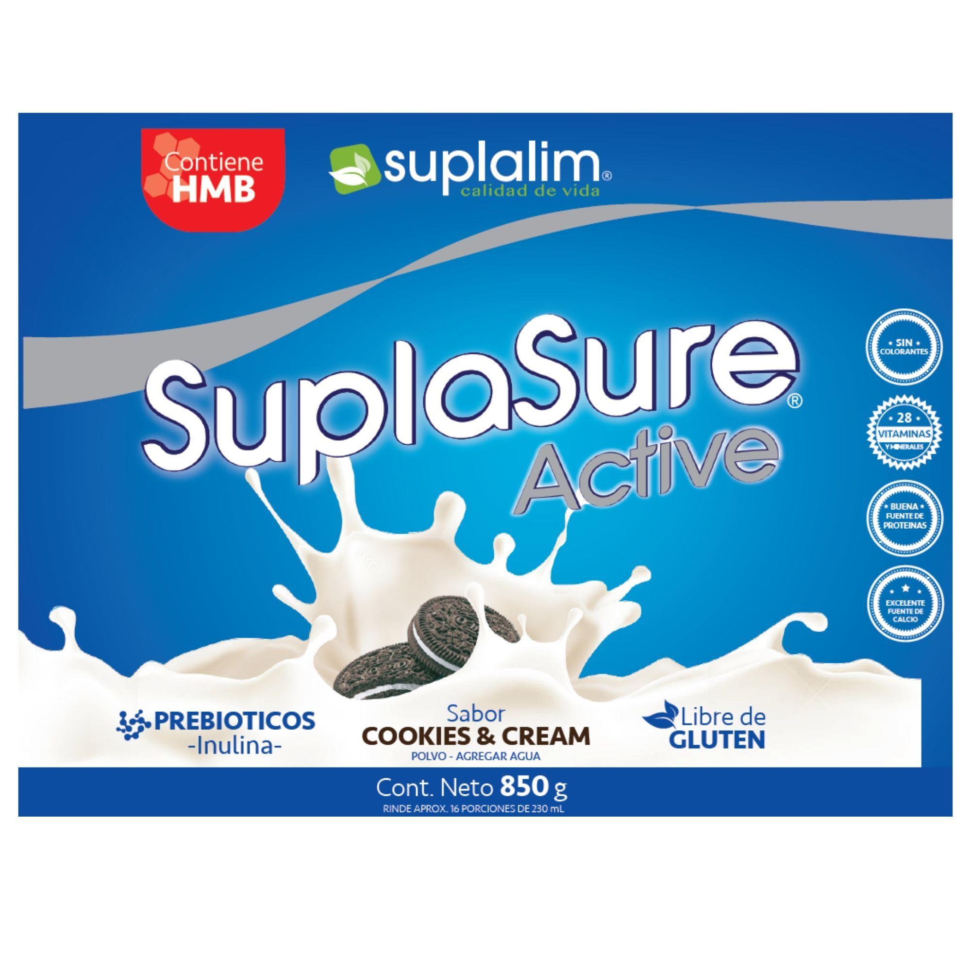 SUPLASURE ACTIVE CON 28 VITAMINAS ESCENCIALES 850G SABOR COOKIES & CREAM-2