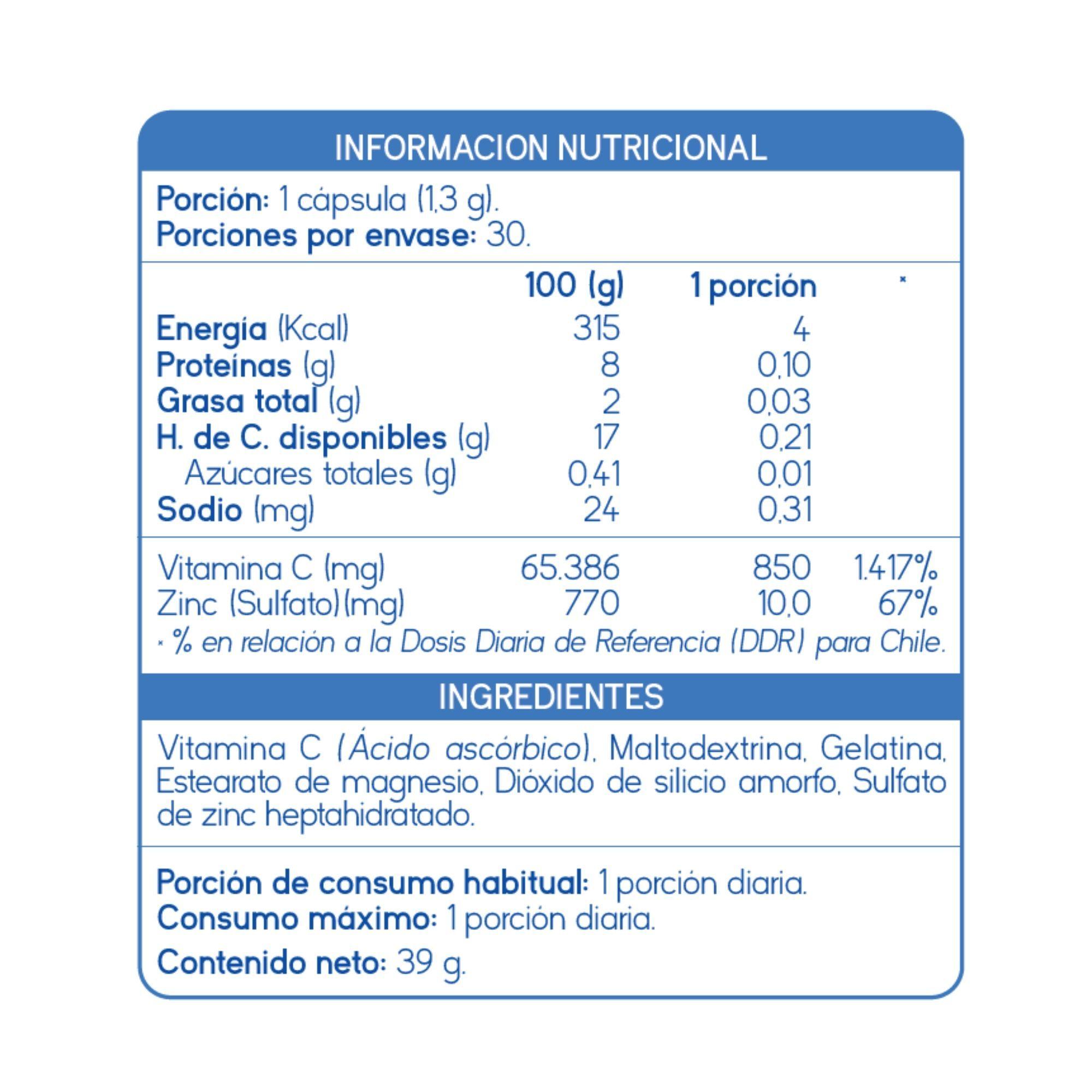 SHOT-C – SUPLEMENTO CON VITAMINA C Y ZINC PARA EL SISTEMA INMUNE-1