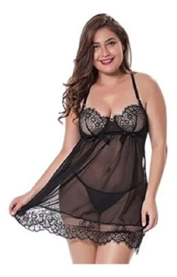 Lencería Erótica Talla Grande Tipo BabyDoll +colales 2022-0
