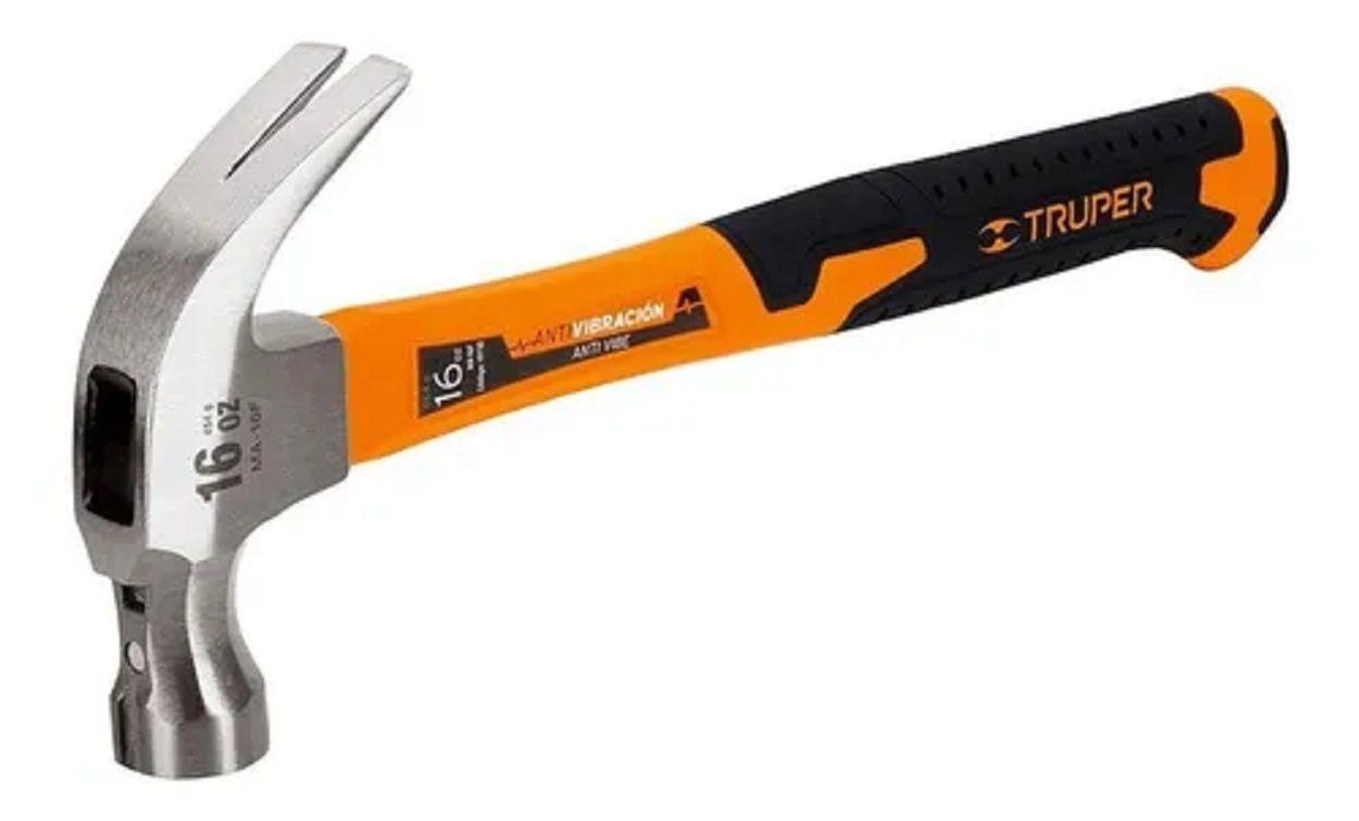 Martillo Forjado Uña Curva 16oz Mango Fibra De Vidrio Truper-1