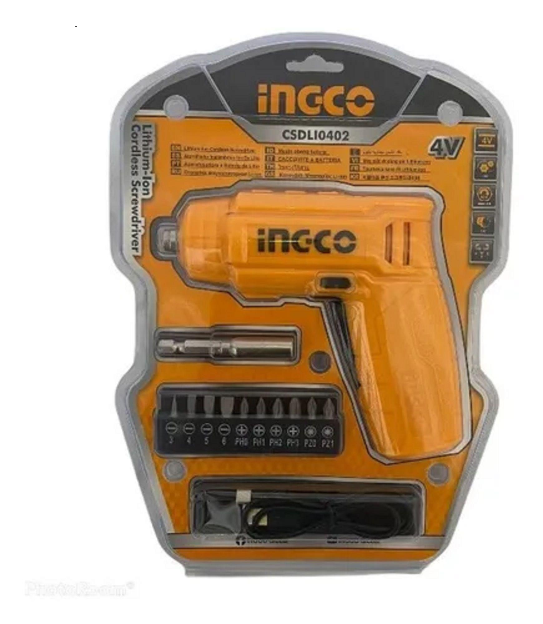 Atornillador Inalámbrico + Accesorios 4v 1/4 Ingco-1