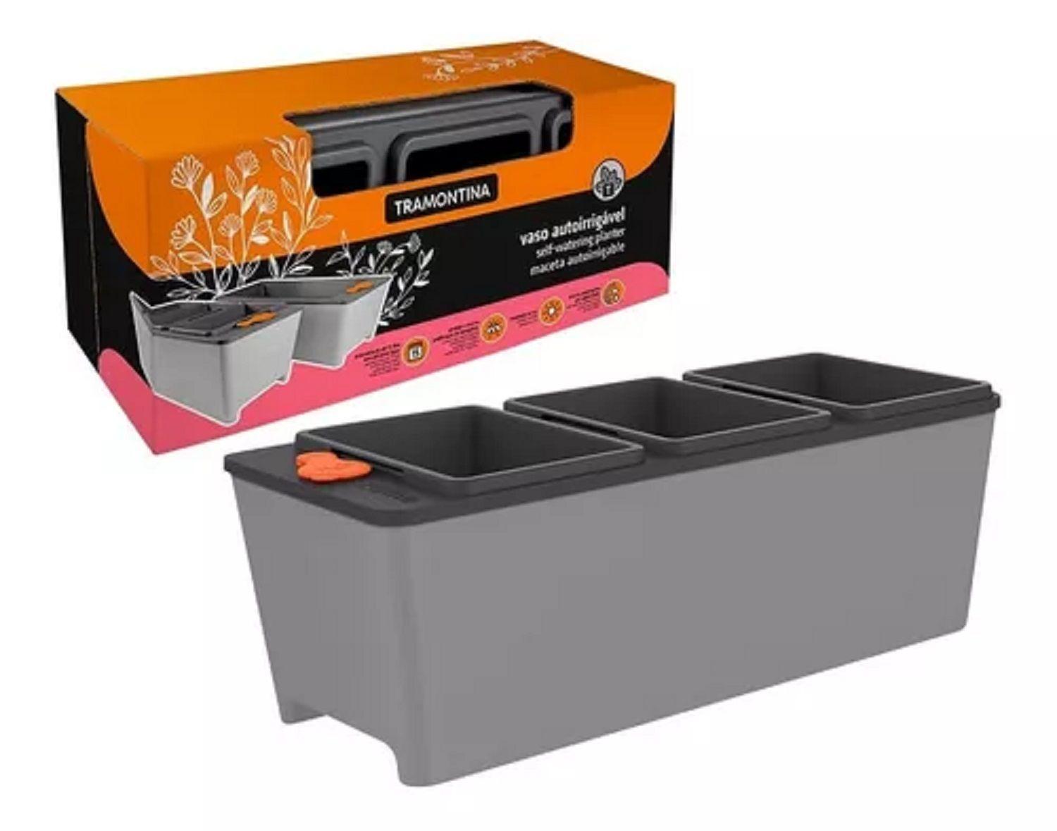 Macetero Triple Autorregable Autorriego 800ml Tramontina-1