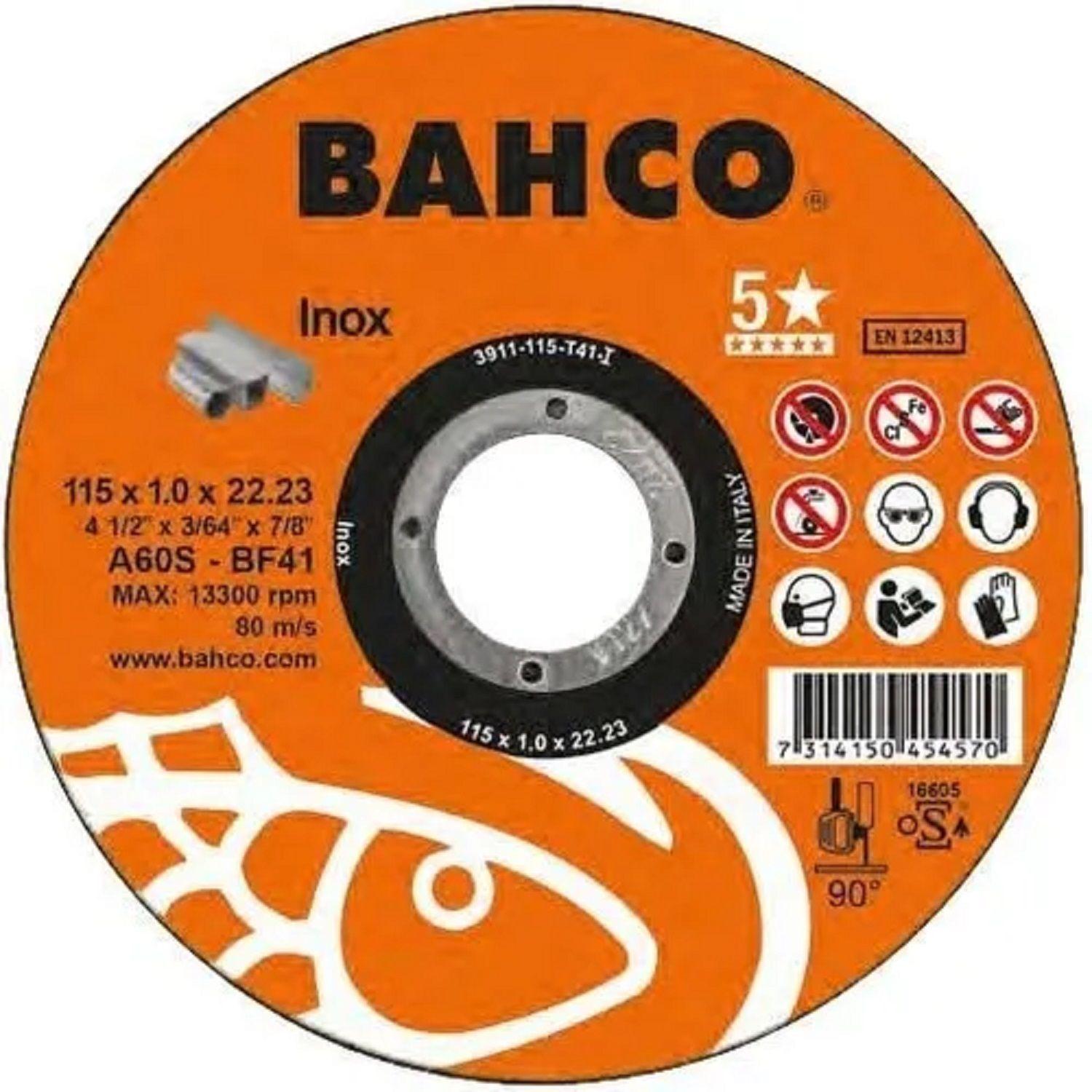 Pack 10 Discos De Corte Bahco 4 1/2 X 1mm Inox Made In Italy-0