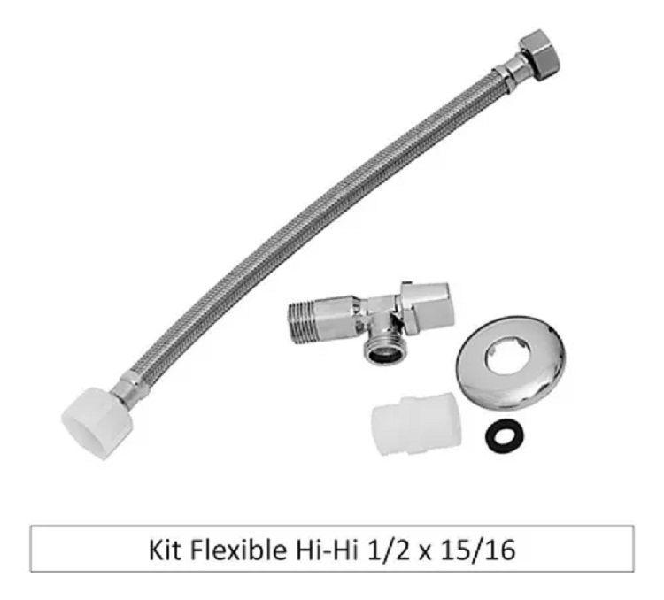 Kit Flexible 1/2 X 30cm + Llave Angular De Paso Acero/inox-1