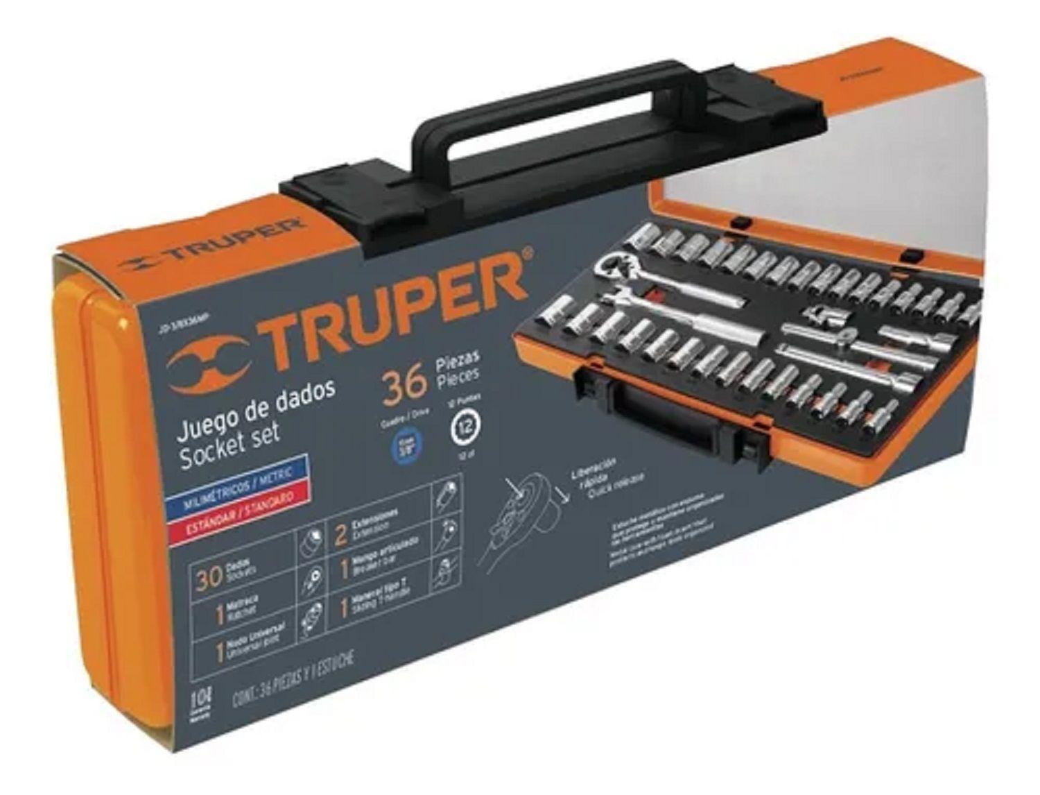 Juego De Dados 3/8 36 Piezas, Std Y Mm Truper Profesional-1