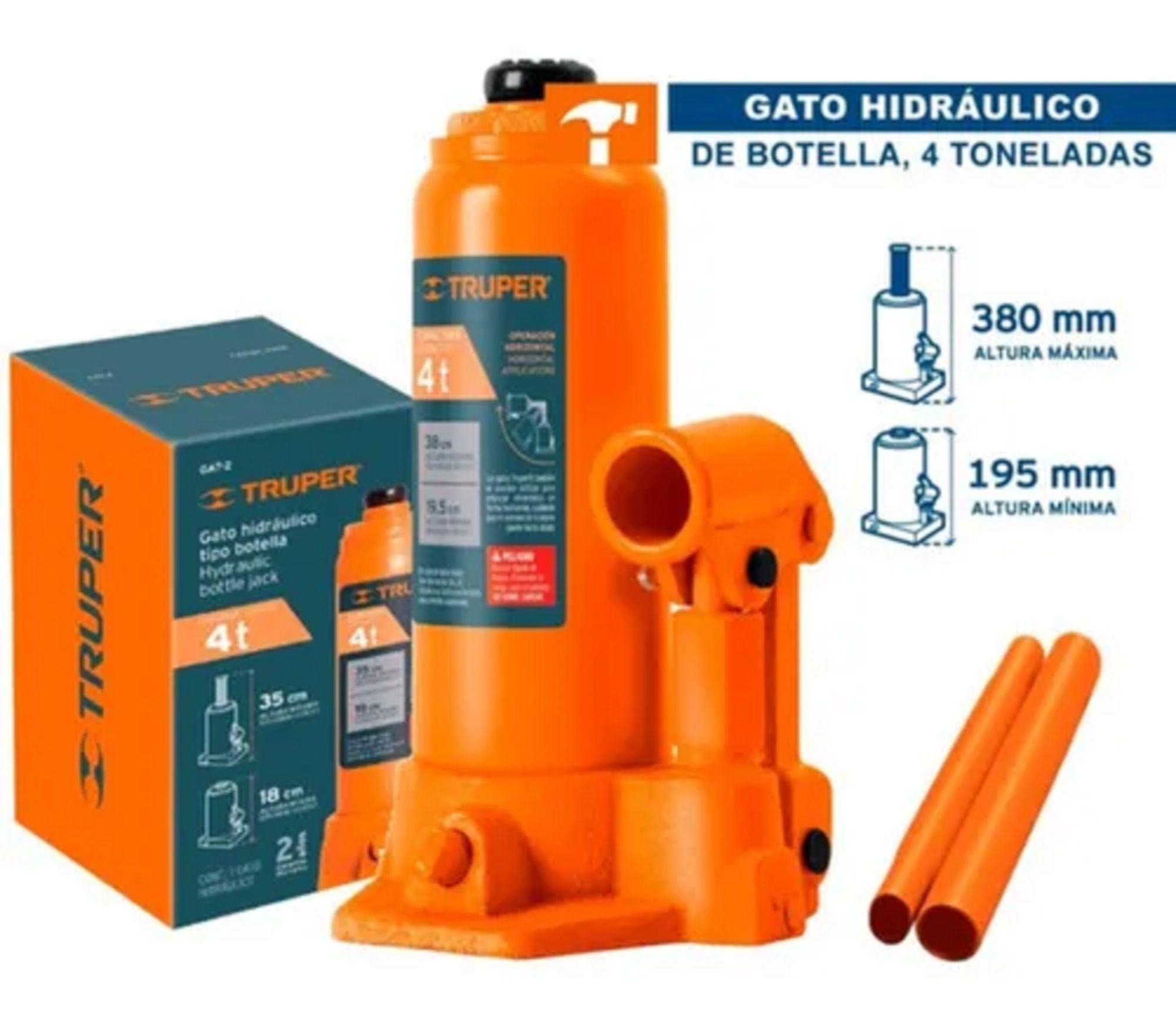 Gata Hidraulica 4 Tn Tipo Botella Truper Gat-4-1