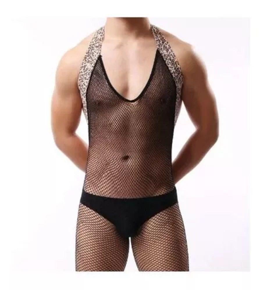 Lenceria Hombre Sexy Malla Tanga Para Ocasiones Especiales-0