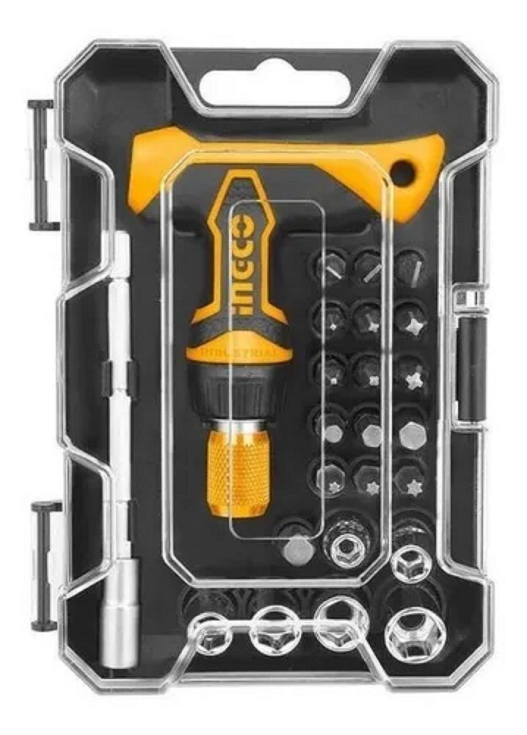 Set Destornillador En T Puntas Y Dados 24pzs Ingco-0