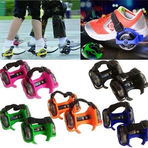 Patínes Ajustable Luces Led Para Zapatillas Zapatos Niños azul-4