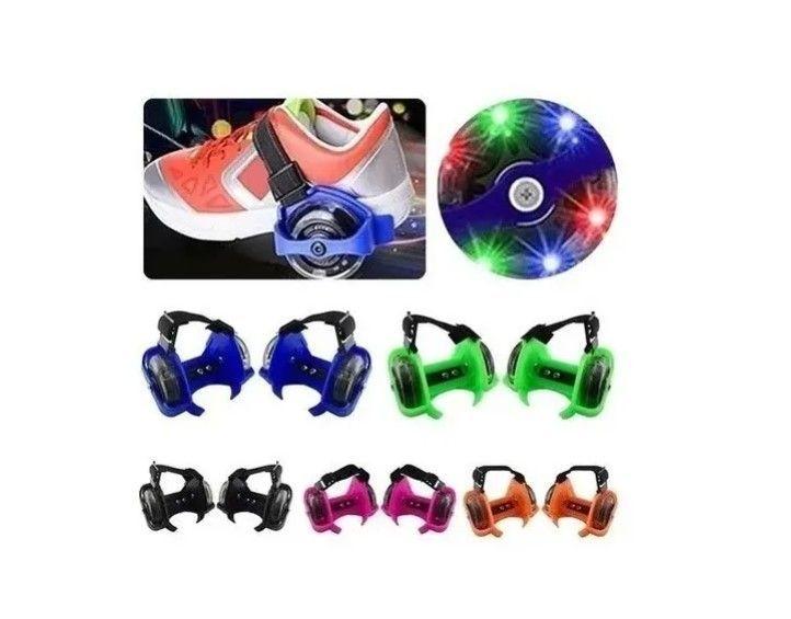 Patínes Ajustable Luces Led Para Zapatillas Zapatos Niños azul-3