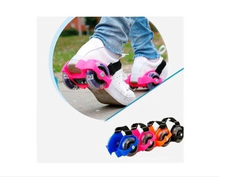 Patínes Ajustable Luces Led Para Zapatillas Zapatos Niños azul-2