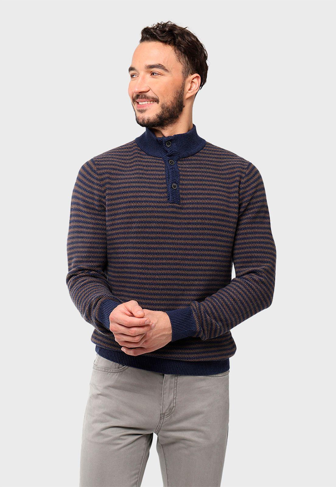 Sweater Arrow Half Button Twist-0
