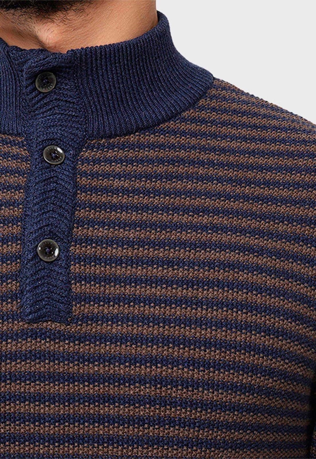 Sweater Arrow Half Button Twist-2