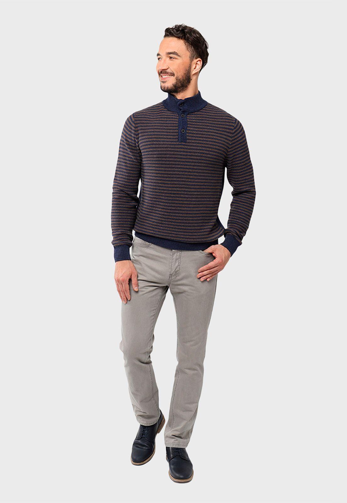 Sweater Arrow Half Button Twist-3