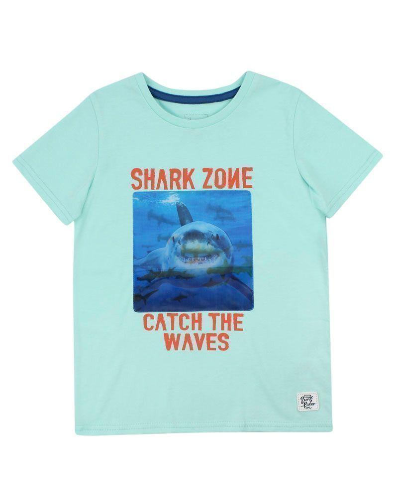 Polera Kids Niño Holograma Shark Ficcus-0