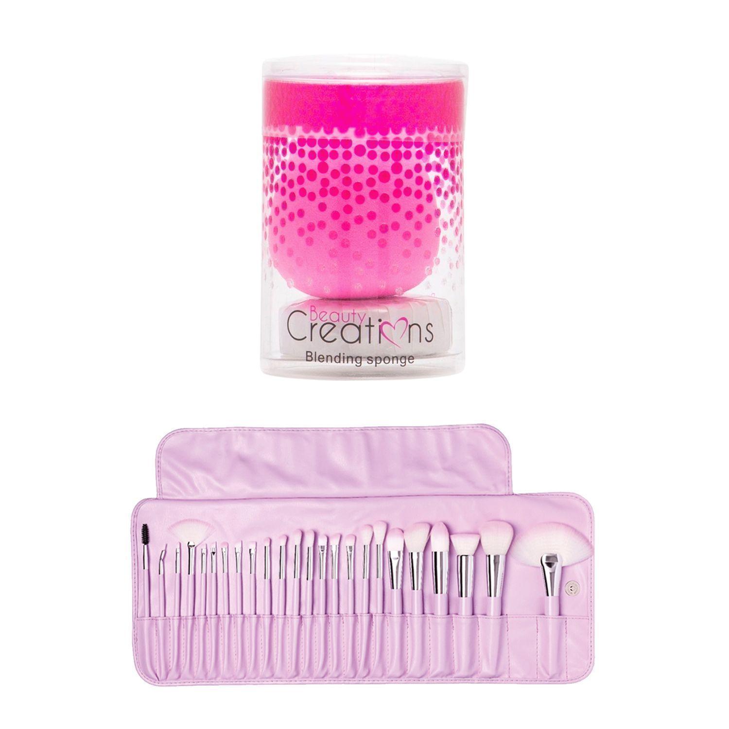 Pack Esponja De Maquillaje “Blending Sponge” Con Jabón + Set 24 Brochas Pastel Marshmallow de Beauty Creations-0