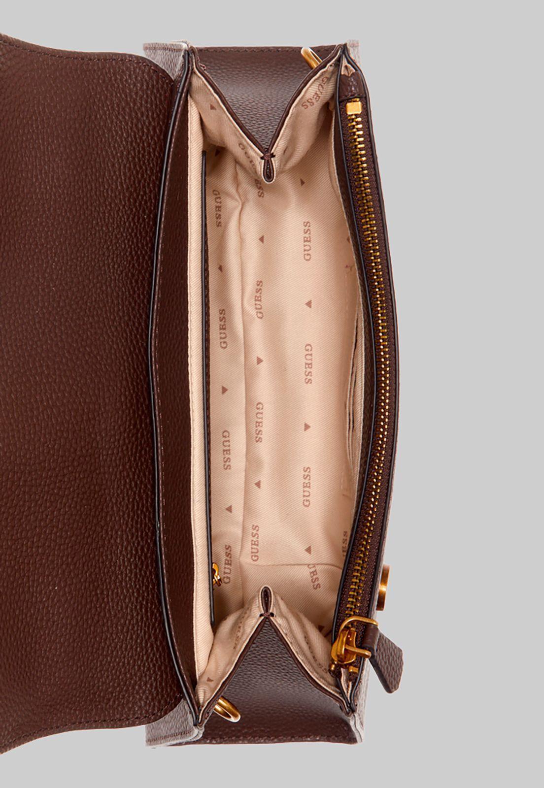 Cartera Enisa Top Handle Flap Cho Café Guess-3