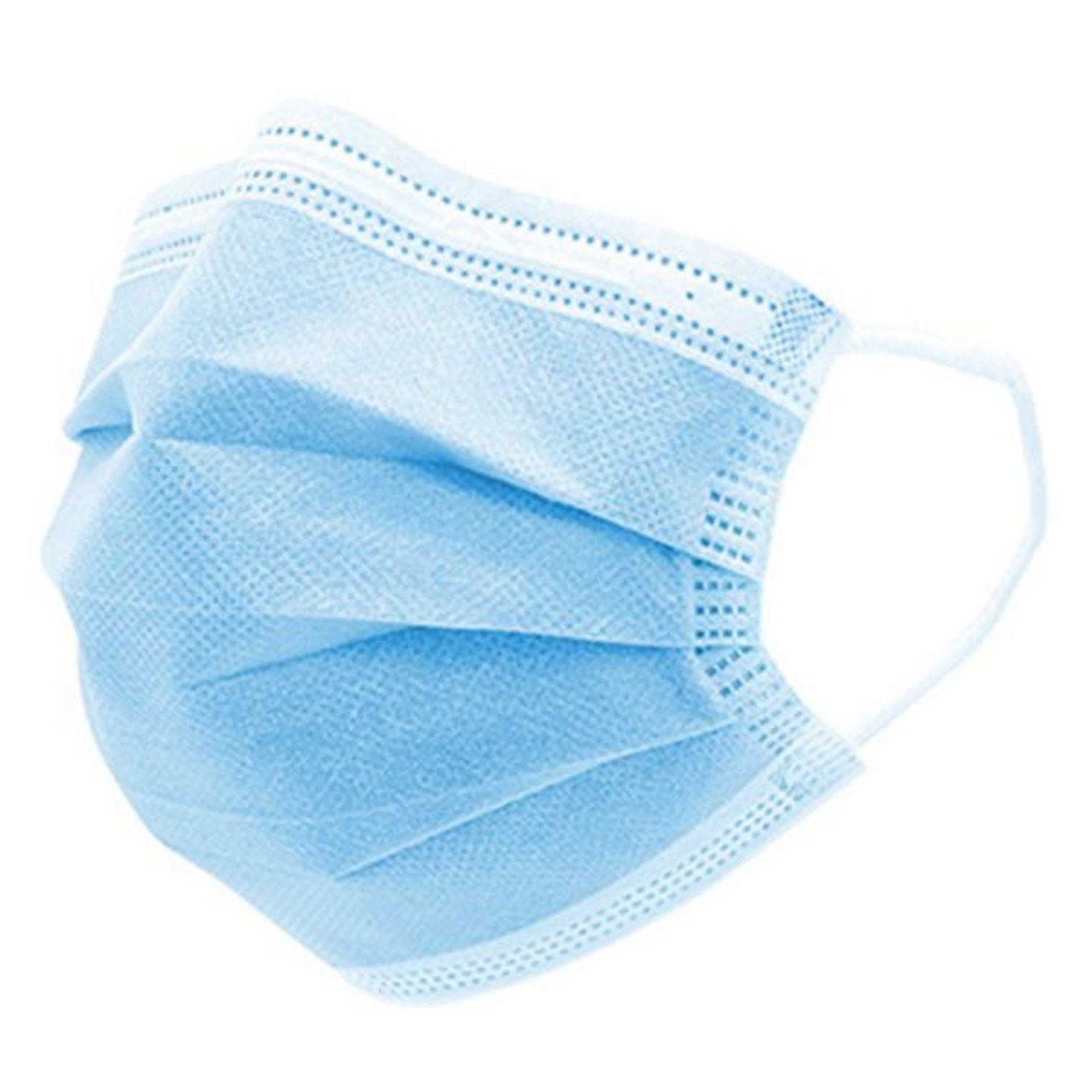 Caja 50 mascarillas Faciales 3 Pliegues Azul-0